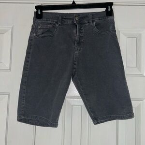 Zara Gray Jean Shorts with Faded Denim Look